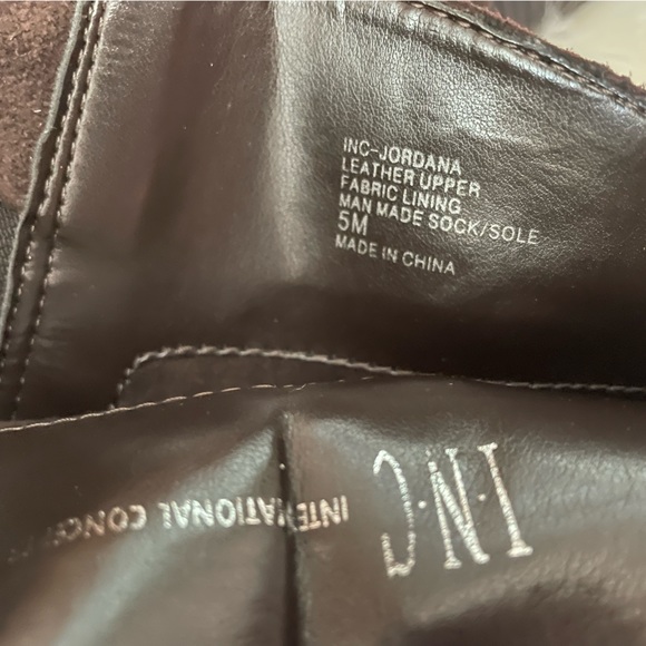 INC International Concepts Jordana Brown Suede Knee High Boots Chunky Heel Sz 5M - Picture 9 of 11